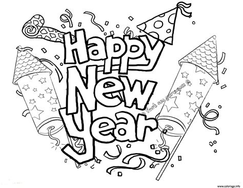 Happy New Year Printable Coloring Pages